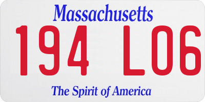 MA license plate 194LO6