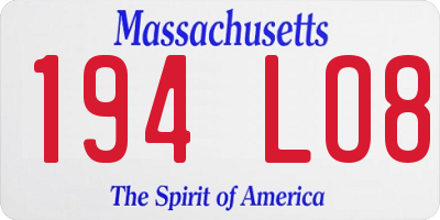 MA license plate 194LO8
