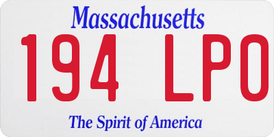 MA license plate 194LP0