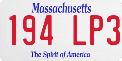 MA license plate 194LP3