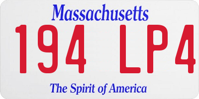 MA license plate 194LP4
