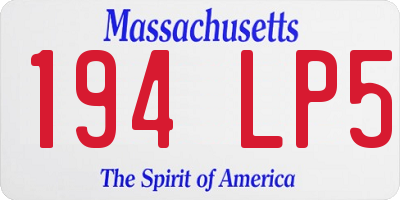 MA license plate 194LP5
