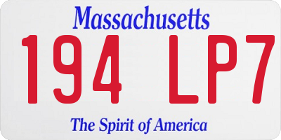 MA license plate 194LP7