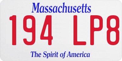 MA license plate 194LP8