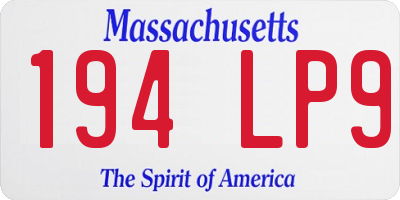 MA license plate 194LP9