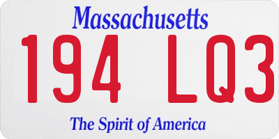 MA license plate 194LQ3