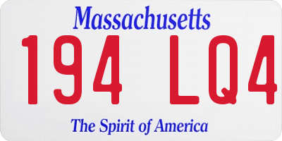 MA license plate 194LQ4