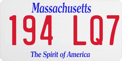 MA license plate 194LQ7
