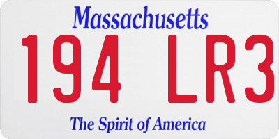 MA license plate 194LR3