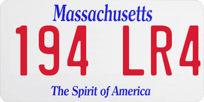 MA license plate 194LR4