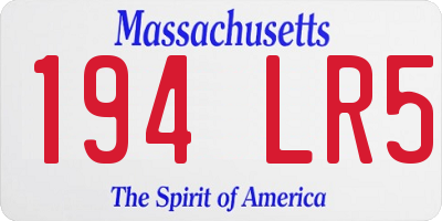MA license plate 194LR5
