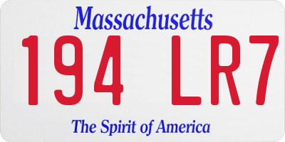 MA license plate 194LR7