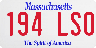 MA license plate 194LS0