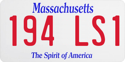 MA license plate 194LS1