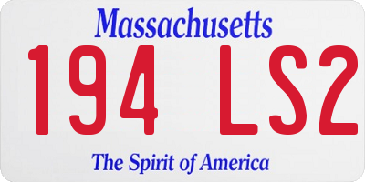 MA license plate 194LS2