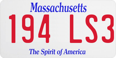 MA license plate 194LS3