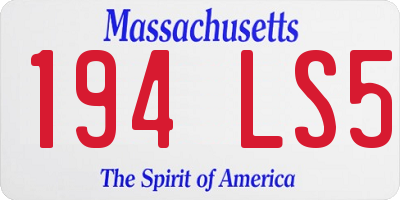 MA license plate 194LS5