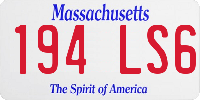 MA license plate 194LS6