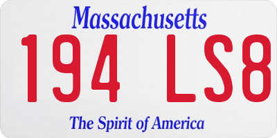 MA license plate 194LS8
