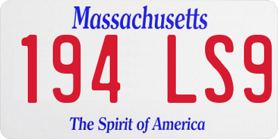 MA license plate 194LS9
