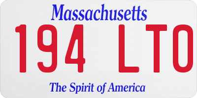MA license plate 194LT0