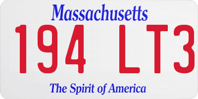 MA license plate 194LT3