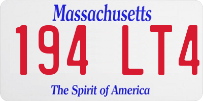MA license plate 194LT4