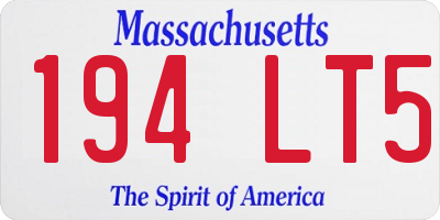 MA license plate 194LT5