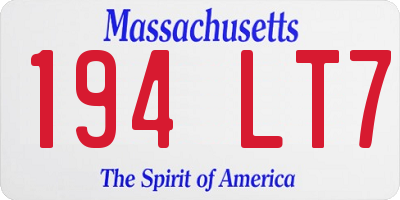 MA license plate 194LT7