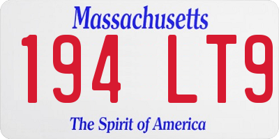 MA license plate 194LT9