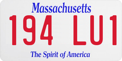 MA license plate 194LU1