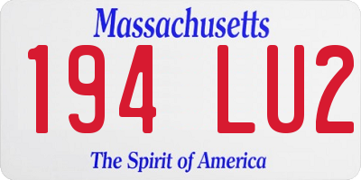 MA license plate 194LU2