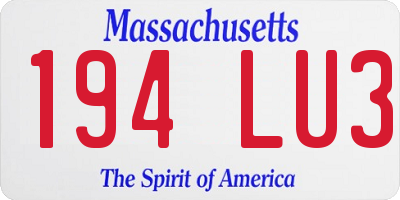 MA license plate 194LU3