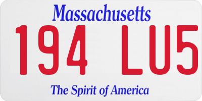 MA license plate 194LU5
