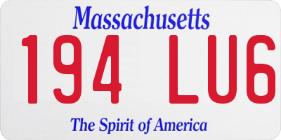MA license plate 194LU6