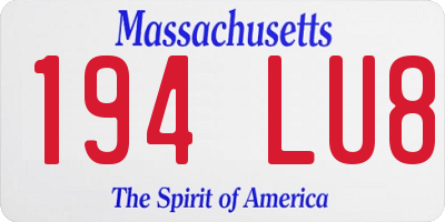 MA license plate 194LU8