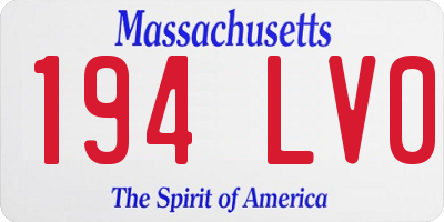 MA license plate 194LV0