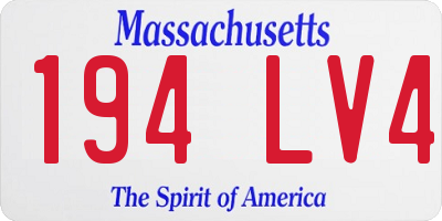 MA license plate 194LV4