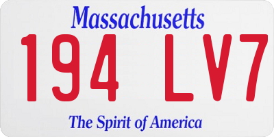 MA license plate 194LV7