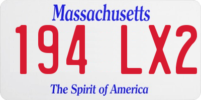 MA license plate 194LX2