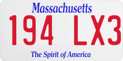 MA license plate 194LX3