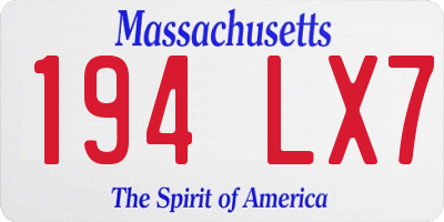 MA license plate 194LX7