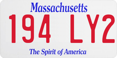 MA license plate 194LY2