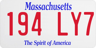 MA license plate 194LY7