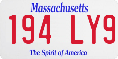 MA license plate 194LY9