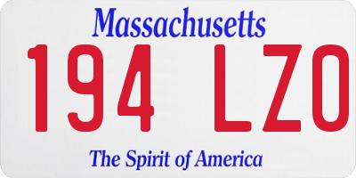 MA license plate 194LZ0