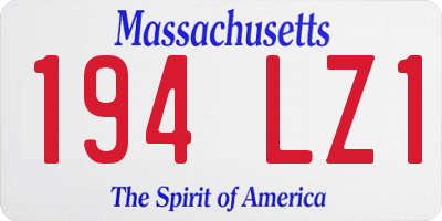 MA license plate 194LZ1