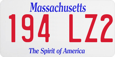 MA license plate 194LZ2