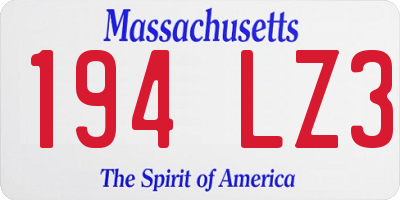 MA license plate 194LZ3