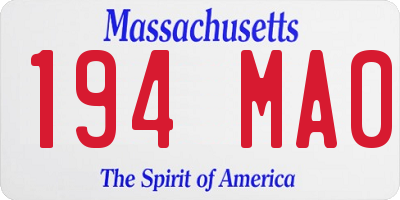 MA license plate 194MA0
